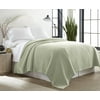 SUNYIN Modern Farmhouse Green Solid Cotton Woven Bed Blanket, Twin, Thermal