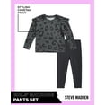 thumbnail image 2 of Steve Madden Girls' Sweatsuit Set - 2 Piece Puff Sleeve Crop Pullover Sweatshirt and Leggings - Leggings Set for Girls (2T-12), 2 of 8
