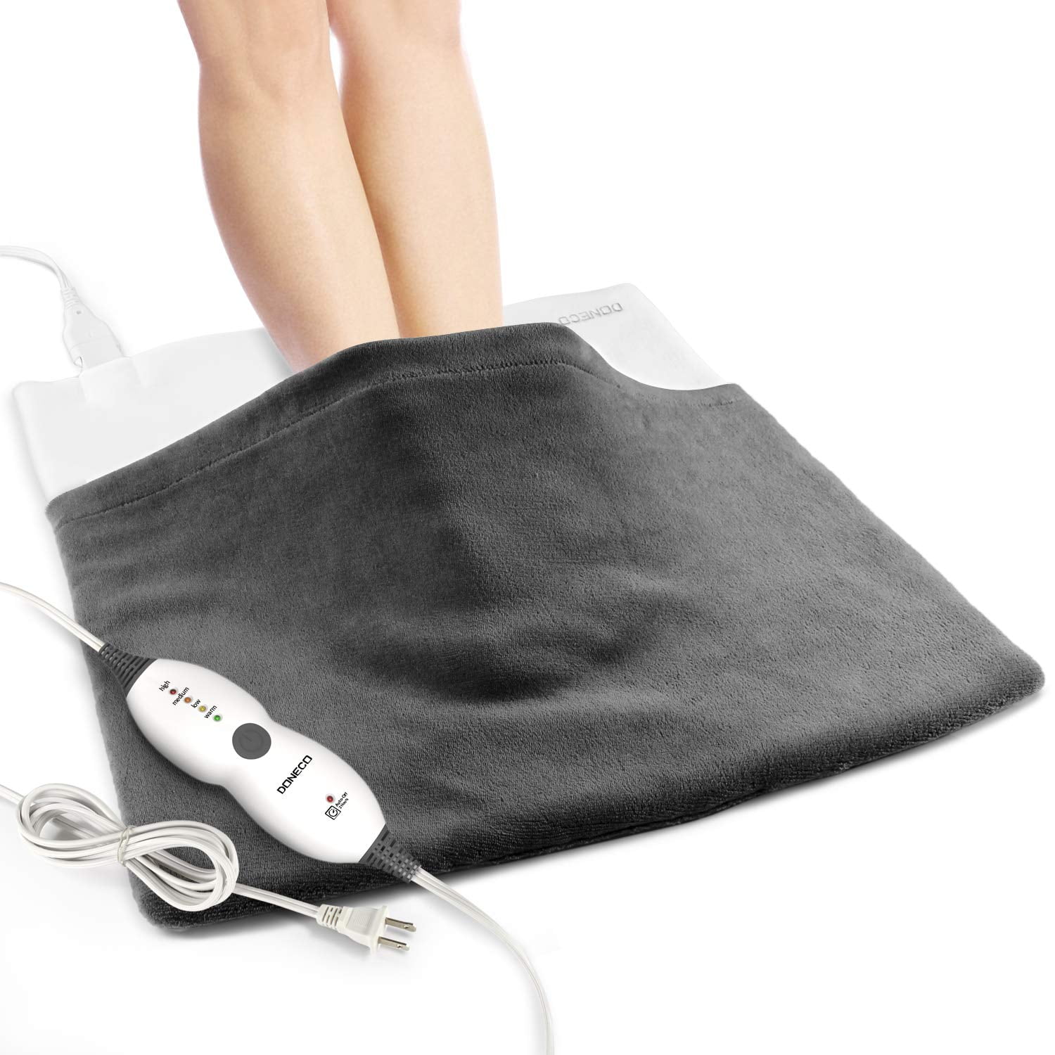 King Size Heating Pad（22" x 22"）, Electric Foot Warmer with 4