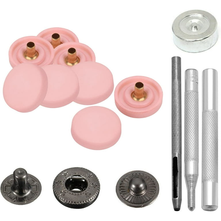 Trimming Shop 15mm S Spring Press Studs Snap Fasteners Plastic Cap with  Gunmetal Black Metal Back Snap Buttons - White, 10pcs