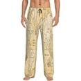 thumbnail image 2 of Picia World Map Mens Soft Woven Cotton Elastic Waistband Sleep Pajama Pant Lounge Sleep Pant With Pockets And Drawstring-X-Large, 2 of 9