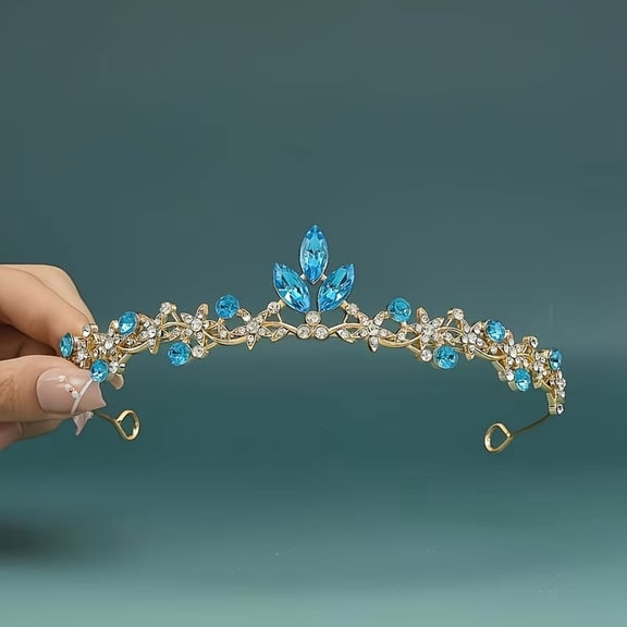 Sparkling Crystal Princess Crown Tiara for Girls Women Elegant Birthday Party Hair Accessory for Special Occasions