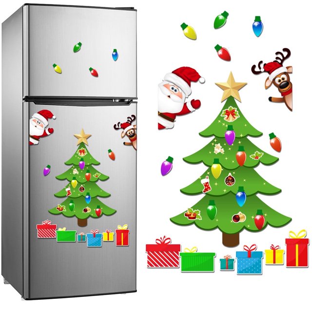 Imán para nevera con combinación de bombillas de árbol de Navidad de Sulihua, adhesivo magnético para puerta de garaje