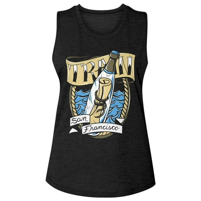 Train Message In A Bottle Black Women's Muscle Tank Top T-Shirt