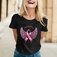 thumbnail image 2 of Cancer Shirts for Women Pink Ribbon Print Short Sleeve Tees Summer Casual Fight Cancer Crew Neck Tops, 2 of 4