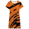 thumbnail image 3 of Tiger Stripes Pattern Dress Summer Street Style Dresses Female Short Sleeve Printed Sundress, 3 of 7