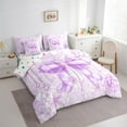 thumbnail image 3 of Castle Fairy Kawaii Floral Bowknot Girl Twin Bedding Sets 7-Piece,Dreamy Flowers Bedding Comforter Set Microfiber,Bling Jewelry Bowtie Breathable Sheet Sets,Super Cozy Room Decor,Reversible, 3 of 8
