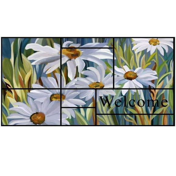 Stephan Roberts Home 30N-18RM51-06 18 x 30 in. Recycled Rubber Doormat - Daisies