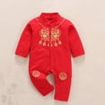 thumbnail image 2 of Elainilye Fashion Newborn Infant Baby Jumpsuit Long Sleeve New Year Tang Suit Romper Jumpsuit Sets Sizes Newborn-24M, 2 of 8
