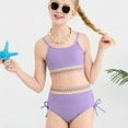 thumbnail image 2 of Girls Swimsuit with Shorts Girls Two Pieces Swimsuit Girls Bikinis for Kids 9-10 Years, 2 of 5