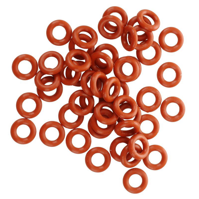 50 Pcs Silicone O Ring Seal Washers 8mm x 4mm x 2mm Red O8M3 