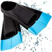 Swim Fins, Travel Size Short Blade for Snorkeling Diving Pool Activities Men Women Kids New Two Tone Trendy Design