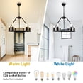 thumbnail image 3 of Depuley 6-Light Industrial Chandelier Matte Black Dimmable Flush Mount Pendant Light, 3 of 10