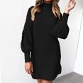 thumbnail image 2 of Vestido de Suéter de Cuello Alto Para Mujer Suéter de Punto Casual Suéter de Manga Larga Suelto Vestido de Suéter Odeerbi ODB112733, 2 of 6