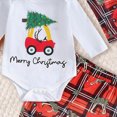 thumbnail image 4 of Futezty Newborn Baby Boy Girl Christmas Outfits Infant Long Sleeve Xmas Pattern Romper Pants Set with Hat Headband 4Pcs Clothes 0-12 Months, 4 of 4