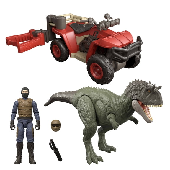 Jurassic World Capture Claw ATV Pack, Vehicle with Features, Human & Dinosaur Action Figures