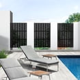 thumbnail image 4 of POSHIONS Decorative Privacy Screen Outdoor Divider with Stand Metal Corten Steel 76" x 47.2" x 15.7" Black, 4 of 5