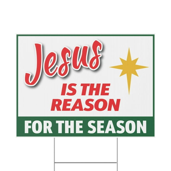 Jesus Is The Reason For The Season Yard Sign Star