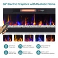 thumbnail image 3 of Bestier Fireplace TV Stand for 70-80 Inch TVs with 36" Electric Fireplace, Entertainment Center with Fireplace for Living Room Featuring 3D Crystal Flame, RGB Lighting & Easy Assembly in Black Marble, 3 of 11