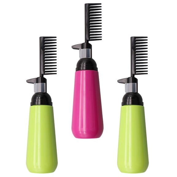 MUSEYA 3Pcs Assorted Color Hair Dye Comb Bottle for Storage Use with Easy Clean Design, Plastic Material