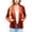 Orange, variant on Women's Velvet Blazer With Notch Collar And Front Pockets- Olive Green,Large
