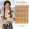 thumbnail image 7 of Xixirimido Dachshund Dog Paws Music Pattern Girls Casual Long Sleeve Shirts Knot Tie-hem Tunic Tops Crewneck Tees Blouses Girls Fashion Clothes, Size 5-6, 7 of 7