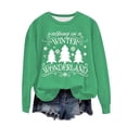 thumbnail image 4 of pimelu Christmas Sweater Clearance Trendy Letter Print Christmas Shirts Women Fashion Christmas Graphics Sweatshirt Plus Size Round Neck Long Sleeve Ladies Pullover Tops, 4 of 4