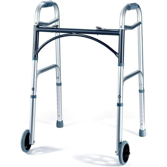 Walkers for Seniors Folding Walker with Wheels Rolling Walker Front Wheel Walker Aluminum Lightweight Walkers for Seniors and Adults Weighing Up to 350 Pounds Adjustable Height Medical King