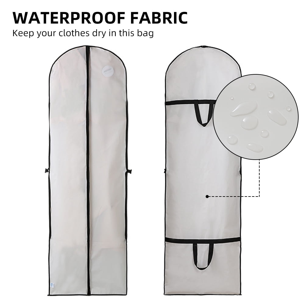 Portable Dust-proof Garment Bag for Travel Cover Full Zipper Hanging Wedding Gown Cover for dresses long, 70" * 4PCS