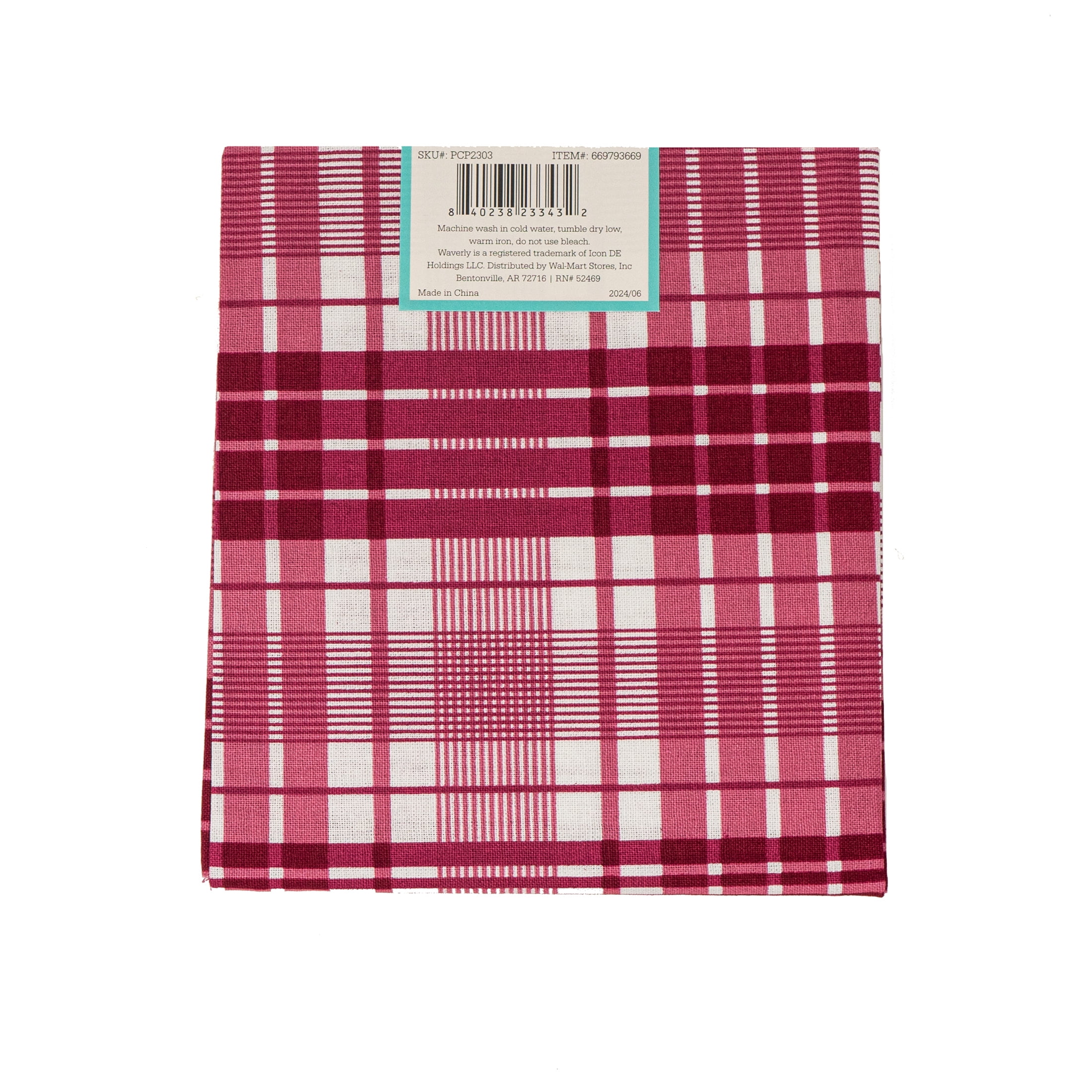 (4 pack) Waverly Inspirations, 100% Cotton, Sewing & Crafting, Plaid Cranberry, Fat Quarter, Prints, 21 x 18