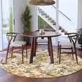 thumbnail image 3 of Round Rugs 5Ft, Vintage Orange Flower Round Area Rug Washable Indoor Throw Carpet, Farmhouse Botanical Floral Retro Soft Non Slip Circle Rug for Cabinet Bathroom Home Decor Aesthetic, 3 of 8