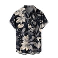 thumbnail image 4 of ZunFeo Mens Hawaiian Shirt Floral Tropical Print Loose Fit Soft Stretch Vacation Button Down Shirt Multicolor Black Beige Big and Tall S-XXXXXL,Size XL, 4 of 4