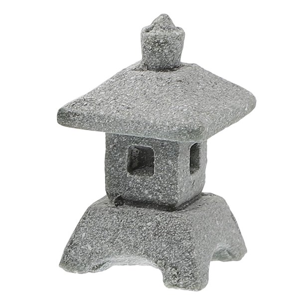 ColoMX Mini arenisca estatua de pagoda figuras de linterna japonesa decoración del jardín asiático para el micro paisaje de bricolaje decoración del terrario