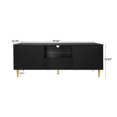 thumbnail image 5 of TV Stand with Solid Ion Feet, TV Console Table for Living Room, Bedroom,Black, 5 of 7