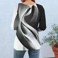thumbnail image 6 of Viluyesy 3/4 Sleeves T-Shirt Women Round Neck Shirt Tops Relaxed Button Loose Blouse Black Size S, 6 of 7