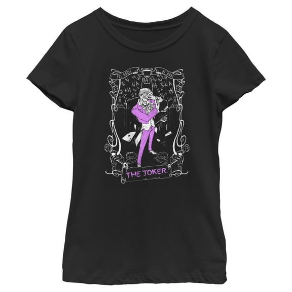 Girl's Batman Joker Tarot  Graphic Tee Black X Small