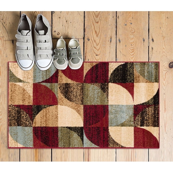 Well Woven Modern Multicolor Geometric Contemporary Color Block 2'3" x 3'11" Doormat Rug