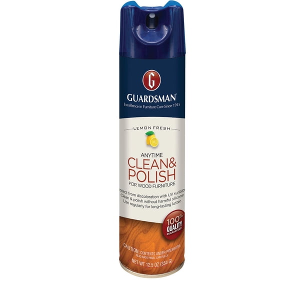 Guardsman 460700 Clean & Polish For Wood Furniture-Silicone Free, UV Protection, Woodland Fresh, 12.5 Oz, 1 Count