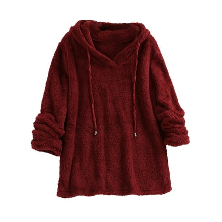 

Women Plus Size Fleece Night Shirt for Sleeping Sleepwear Long Sleeve Cute Hoody Sleep Shirts S-5XL Ladies Winter Casual Long Sleep Nightshirt Pajamas Tops