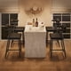 thumbnail image 4 of Set of 4 retro negra bar stools - 26.5inch forrado counter height con armrest, wider thickened cushion y backrest para bar, dining room o kitchen, 4 of 6