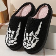 BERANMEY Halloween Slippers for Women Perfect Soft Plush Comfy Warm Slip-On Cute Womens Slippers Indoor Fluffy House Slippers for Women and Men Non-slip Fuzzy Flat Slides