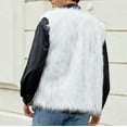 thumbnail image 5 of Faux Fur Vest for Men Winter Warm Fleece Vest Fluffy Fuzzy Sleeveless Jacket Vest Windproof Outerwear, 5 of 6