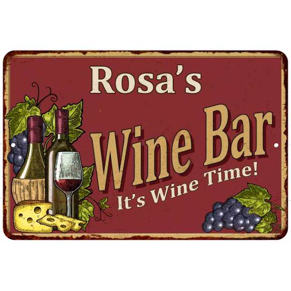 Rosa's Red Wine Bar Sign Metal 8 x 12 Matte Finish Metal 108120054113