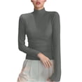 thumbnail image 7 of Sexlip Womens Turtleneck Blouse Long Sleeve Ruched Detail Design Soft Fabric Slim Silhouette for Evening Occasions Green XXL, 7 of 7