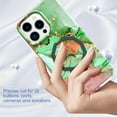 thumbnail image 4 of Allytechgroup Ultra Slim Case for iPhone 15 Pro Max wth Fashion Marble Pattern, Foldable Ring Kickstand Magnetic Cover Support Wireless Charging Full Body Protection Shockproof Case - Green, 4 of 6