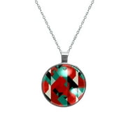 Palestine Glass Circular Pendant Necklace Jewelry