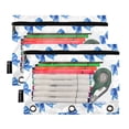 thumbnail image 2 of 2 Pack Flip Folders with Clear PVC Window Binder Pouches 3-Ring Binder Organizer for Office & Home Blue Bows Pattern, 2 of 6