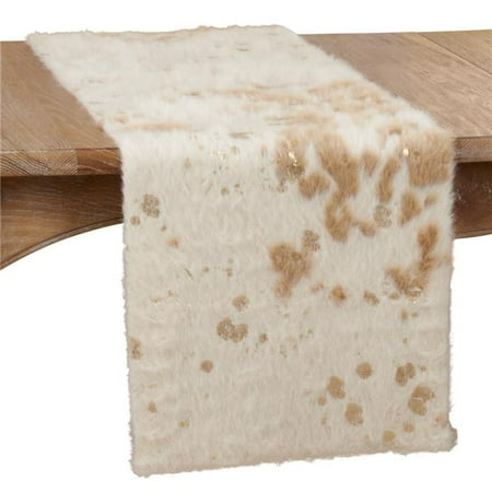 

SARO Faux Cow Hide Runner with Foil Print Design