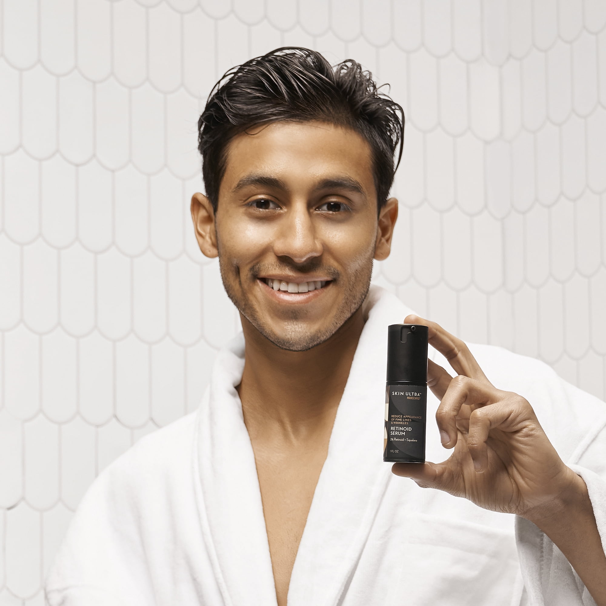 MANSCAPED® Skin Ultra™ Retinoid Serum - Dual Retinoid Age-Defying Formula with Squalane, Ceramides & Hyaluronic Acid to help Reduce Appearance of Fine Lines, Wrinkles & Dark Spots, 1 fl oz.