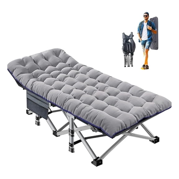 Foldable Camping Cots for Adults, Double Layer 1200D 500lb Loading Cot for Sleeping, Heavy Duty Guest Bed with Mattress Carrying Bag